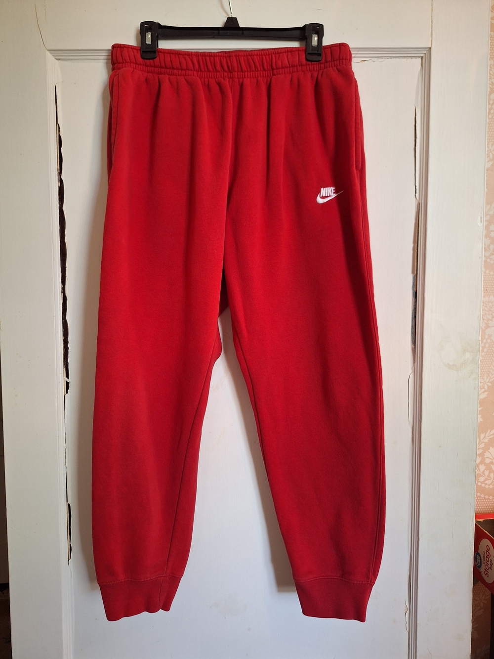 Vintage Nike Fleece Joggers Sweatpants Mens XL Red White Embroidered Swoosh